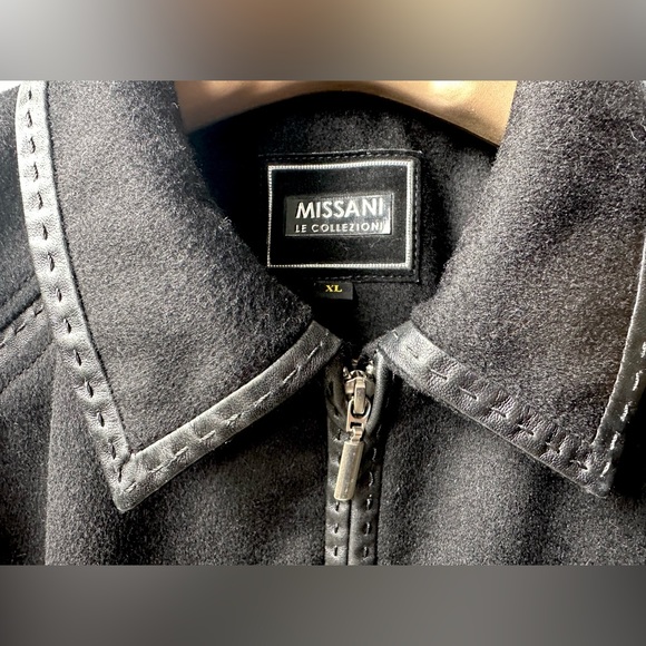 EUC MISSANI Le Collezioni Cashmere Blend Leather Trim Jacket, size XL - Picture 2 of 15